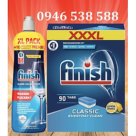 Combo Viên rửa bát Finish 110 viên+Nước làm bóng finish 800ml dùng cho máy rửa bát