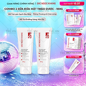 Combo 2 tuýp Sữa rửa mặt Sắc Ngọc Khang 100g giúp làm sạch bã nhờn, bụi bẩn cho da