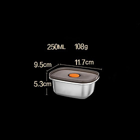 Mua Hộp Đựng Thực Phẩm Tủ Lạnh Inox 304 Có Nắp Silicon Cao Cấp Đạt Chất Lượng LFGB Đức 250ml 450ml 600ml 1000ml 1300ml 1600ml 2300ml 2900ml HADU