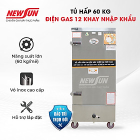 Mua Tủ Hấp Giò Chả  Thực Phẩm 60 Kg Bằng Điện Gas 12 Khay Nhập Khẩu NEWSUN