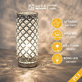 Mua Đèn Ngủ Để Bàn Kiểu Pha Lê HUTA PL1 Cao Cấp  Dáng Hình Trụ Sang Trọng  Decor Trang Trí Nội Thất Phòng Ngủ  Khách Sạn  Điều Chỉnh Độ Sáng  Bóng Led Tiết Kiệm Điện