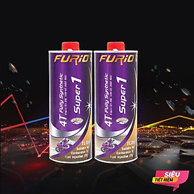 Combo 2 Lon Nhớt Xe Máy Tổng Hợp Toàn Phần API SP, SAE 10W40 Furio BCP Thái Lan