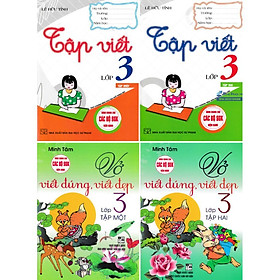 Sách - Tập Viết Lớp 3 + Vở Viết Đúng, Viết Đẹp Lớp 3 - Combo 4 Cuốn - Dùng Chung Cho Các Bộ SGK Hiện Hành - Hồng Ân