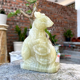 Mua Tượng đá chuột 12 con giáp phong thủy đá ngọc Pakistan 10cm đá Non Nước