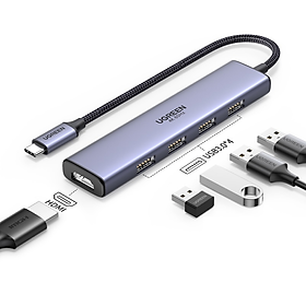 Mua Hub chuyển đổi Ugreen Type-C sang 4*USB3.0 & HDMI CM478- hàng chính hãng