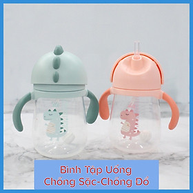 Hình ảnh Bình nước có ống hút cho bé tập uống nước chống sặc, chống đổ