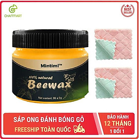 Mua Sáp ong Beewax vệ sinh đánh bóng đồ gỗ nội thất chống thấm thành phần tự nhiên 80gr tặng kèm 2 khăn vải