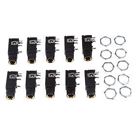 10x 4PIN 1/4'' 6.35mm Female Socket Mono Audio Jack Connector