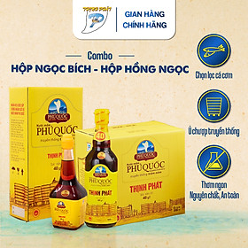 2 combo hộp 6 chai 200ml Ngọc Bích 40 độ và hộp 2 chai 500ml Hồng Ngọc 40 độ nước mắm truyền thống Phú Quốc Thịnh Phát