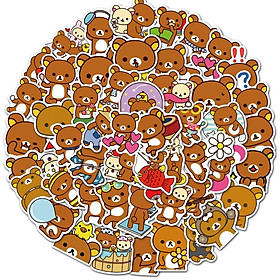 Sticker gấu vịt Rilakkuma hoạt hình cute trang trí mũ bảo hiểm,guitar,ukulele,điện thoại,sổ tay,laptop-mẫu S39