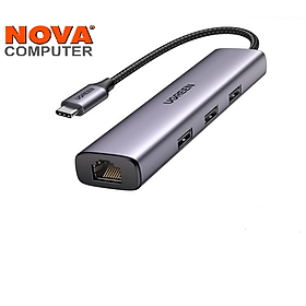 Mua Hub chia USB Type-C ra 3 cổng USB 3.0 Type-A kèm Lan Gigabit vỏ nhôm Ugreen 60600 - Hàng chính hãng