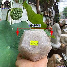 Mua Đá 12 mặt thạch anh hồng giúp thanh tẩy và kích hoạt năng lượng-11.5cm-1.34kg-QC1058