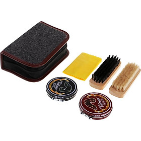 6 Miếng Giày Chăm Sóc Đen Nâu Đậm Ba Lan Bộ Bàn Chải Dành Cho Giày Mềm