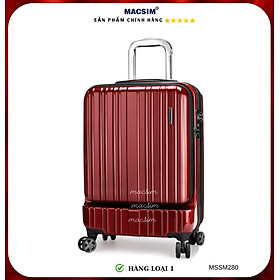 Vali cao cấp Macsim Smooire MSSM280 cỡ 20 inch màu đỏ-xanh bóng-vàng gold - Hàng loại 1