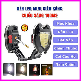 Đèn móc khóa Mini LED COB 800 Lumens,Đèn Led 5 IN 1 Mở Bia, Châm Thuốc, Vặn Ốc Vít, Nam Châm, Còi Báo Hiệu Chống Nước