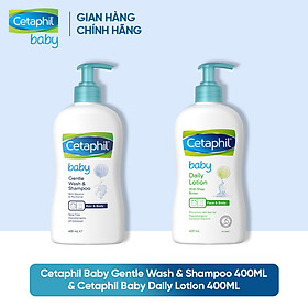 Combo Sữa tắm gội dịu nhẹ cho bé Cetaphil Baby Gentle Wash & Shampoo 400ml
