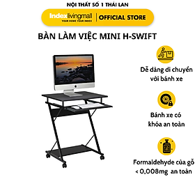 Mua Bàn làm việc học tập H-Swift mặt gỗ bền đẹp  khung thép sơn tĩnh điện kết hợp bánh xe thuận tiện di chuyển | Index Living Mall - Phân phối độc quyền tại Việt Nam