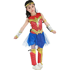 Trang Phục Wonder Woman Dành Cho Bé Gái Kèm Đầy Đủ Phụ Kiện