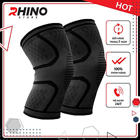 Băng bảo vệ đầu gối Rhino P7718 (1 Đôi) Bó gối thể thao Đai bảo vệ đầu gối khớp gối Băng quấn đầu gối khớp gối hàng chính hãng dành cho cả nam và nữ