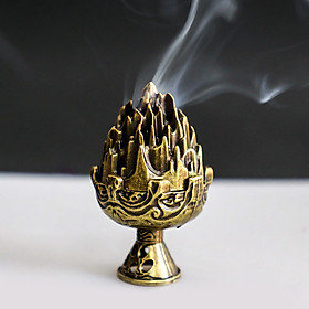 Mua Đế đốt trầm hương bằng hợp kim Đế xông trầm lư đồng mini tháp núi non bộ