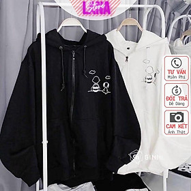 Áo Khoác Nỉ in Couple Baby, Chất Nỉ Bông Mịn Đẹp Áo Khoác Hoodie Zip Unisex Nam Nữ, Áo Khoác Hoodie Nỉ Bông Dây Kéo Zip Baby FACE SMILE Form rộng Unisex Nam Nữ Cá Tính Ulzzang KUN