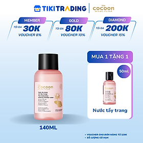 Nước Tẩy Trang Sen Hậu Giang Sạch Bụi Siêu Mịn PM1.0, Có Prebiotics Dịu Êm Cho Da Rất Nhạy Cảm Cocoon 140ml