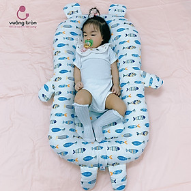 Nôi vải chung giường cao cấp Vuông Tròn cotton Hàn chần đẹp an toàn cho bé