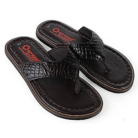 Dép nam Huy Hoàng da cá sấu kiểu kẹp màu đen, nâu đất, vàng bò, nâu đỏ HT7233-34-35-36