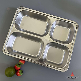 Mua  Có bảo hành   Có sẵn  Khay inox chia cơm 4 ngăn sâu lòng sus 304