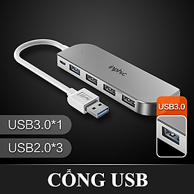 Mua Cổng mở rộng Hub USB INPHIC H6PRO tốc độ cao với 4 cổng USB phù hợp với mọi loại máy tính  laptop  điện thoại - Hàng Chính Hãng