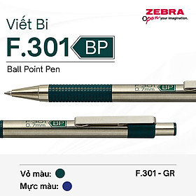 Bút Bi F.301 0.7mm Zebra Pen Mực Xanh - Vỏ Đỏ Xanh Lá Xanh Dương Đen 12.6g [Chính Hãng]