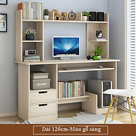 Mua Bàn máy tính lưu trữ đồ kèm giá để sách tiện lợi  Bàn láp ghép dễ lau chùi có hộc tủ gỗ MDF dễ lau chùi