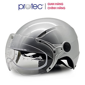 Nón Bảo Hiểm 1/2 Đầu Có Kính Protec VIC, Size Lớn, Độ Che Phủ Sâu Hơn