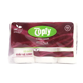 Giấy Vệ Sinh Toply (12 Cuộn x 2 Lớp)