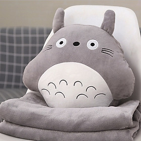 Mua Gối mền văn phòng TOTORO tròn chức năng 3 trong 1  nỉ nhung siêu mịn