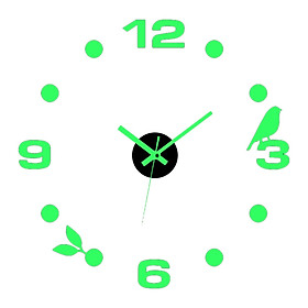 Modern Luminous Wall Clock Stickers 3D DIY Wall Clocks Frameless for Decor