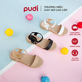 SANDAL NỮ QUAI NGANG, ĐẾ CAO THƯƠNG HIỆU PUDI | ĐẾ ĐÚC ĐI MƯA 3CM - 9345