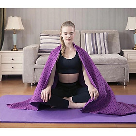 Khăn tập yoga cao su non ( tặng túi) hàng dày 400g