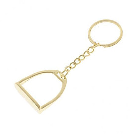 12xZinc Alloy Stirrup Keychain Key Ring Equestrian Keyfob Bag Decoration Golden