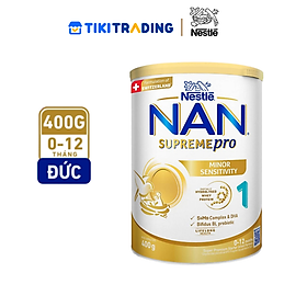 Sữa bột Nestlé NAN SUPREMEPRO 1 400g nhập khẩu Đức với 5HMO & đạm Gentle Optipro ( Dành cho trẻ từ 0 - 12 tháng tuổi)