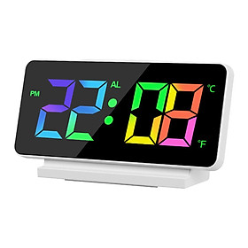 Colorful  Clock Large LED Display Table USB Calendar Seniors Bedroom