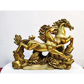 Tượng song mã bằng đồng cao cấp sắc nét