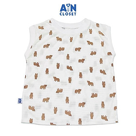 Áo ngắn tay unisex cho bé họa tiết Gấu Nâu thun giấy - AICDMEEYPUNL - AIN Closet