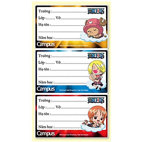 Bộ 2 Nhãn Vở Campus Onepiece NT-OPE18 (18 nhãn) - Mẫu 1