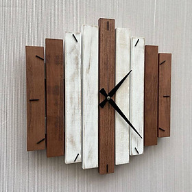 Wooden Wall Clock Hanging Non Ticking Steampunk for Office Hotel Decor
