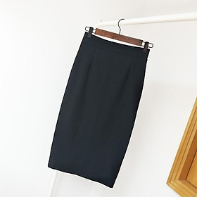 Chân váy công sở dài bigsize CR70V11 xẻ sau màu đen dài 70cm [size từ 48-85kg