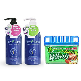 Combo 01 Bộ Dầu Gội & Xả chăm sóc tóc Hàn Quốc cao cấp Heavening Perfect TẶNG KÈM 01 Hộp sáp thơm kháng khuẩn khử mùi tủ lạnh 150g
