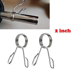 2pcs Steel 2'' Barbell Spring Clamp Clip Olympic Gym Weight Bar 5cm Clips Collar