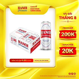 Bia Hanoi Premium - Thùng 24 lon 330ml