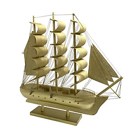 Mô Hình Thuyền Gỗ Chở Hàng Le Belem Thân 30cm - Vàng Ánh Kim
